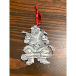 Bass Pro Shops‎ Santa's Wonderland Silver Metal Ornament Christmas Holiday